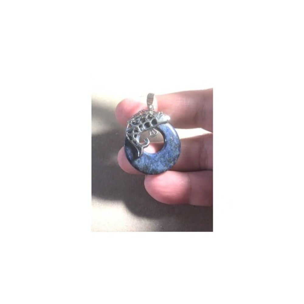 Lapis Lazuli Pendant with Fish Hanger - Picture 2 of 4